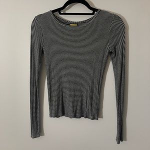 prince and fox black and white striped tee